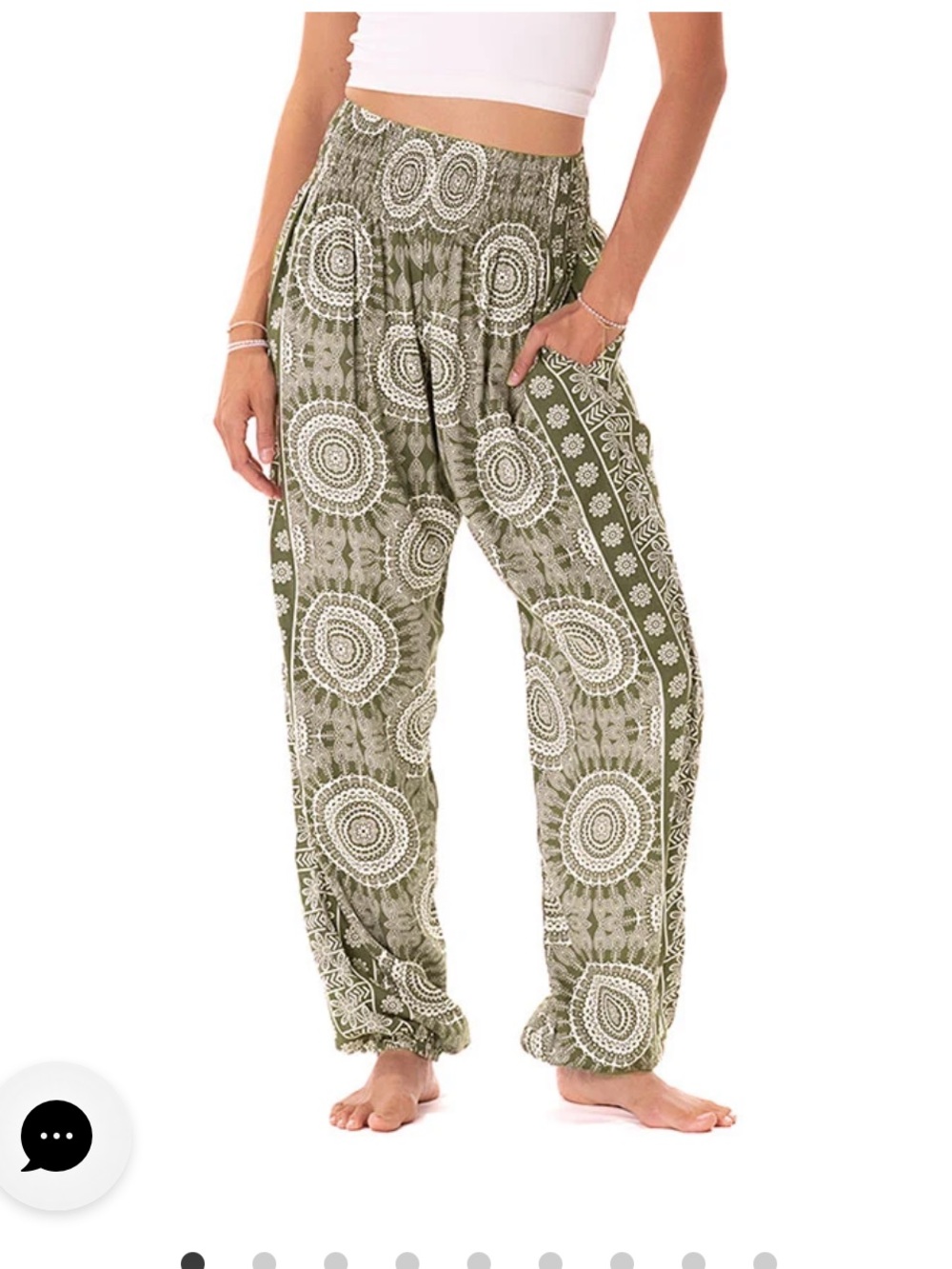 Tuscany Harem Pants - Olive Print
